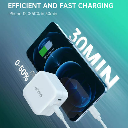 Choetech PD6009 PD 40W USB-C Fast Wall Charger Power Adapter For iPhone 16, S23