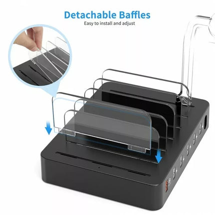 Choetech Q3008 6-Port USB Multi Device Charging Station Dock w/ 6 Charging Cable