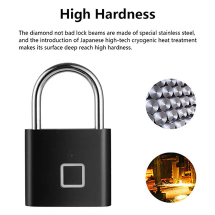 BDI Rechargeable Smart Fingerprint Padlock w/ USB Charging -Suitcase, Gym Locker