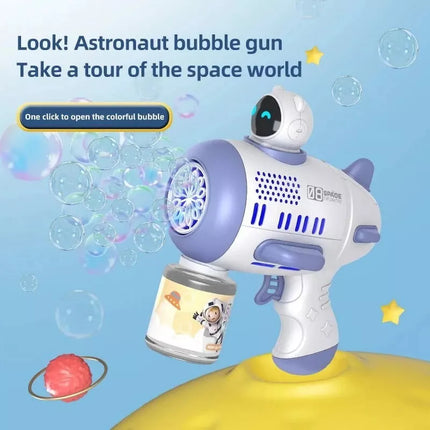 Mercita Space Bubble Guns Machine with LED & Rechargeable Battery for Kids