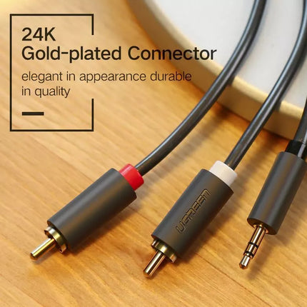 UGREEN 3.5 mm Male To 2 RCA Male Cable 3.5mm AUX to 2 RCA Splitter HiFi Sound