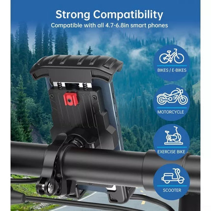 Choetech H067 Bike Motorcycle Adjustable Phone Holder 360° Rotating Up to 6.8"