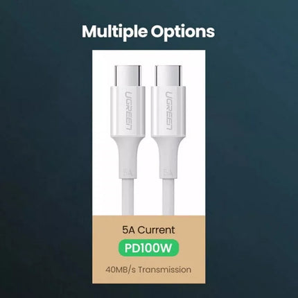 UGREEN Type-C to Type-C M/M 100W 20V/5A 480Mbps Data Cable 2m
