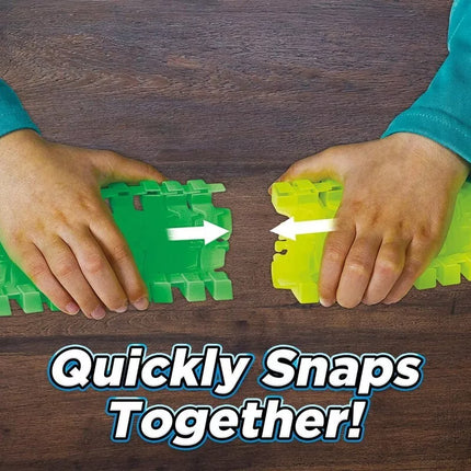 QWZ 165 pcs Glow Race Tracks Flex & Glow in The Dark Race Car Tracks for Kids