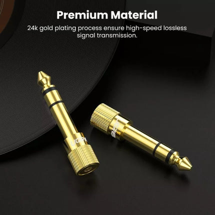 Ugreen 6.35mm 1/4" Male to 3.5mm 1/8" Female Stereo Audio Adapter Gold Plated