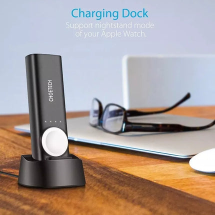 Choetech MFi Certified 2-In-1 Portable Wireless iWatch Charger Power Bank Dock