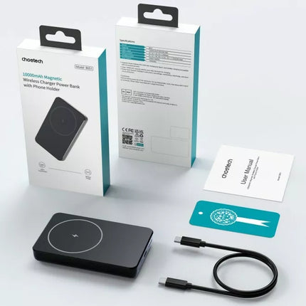 Choetech B651 10,000mAh Magnetic Wireless Power Bank - iPhone 16/15/14, Qi Phone