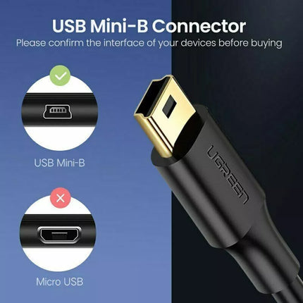 Ugreen Mini USB Cable 5 Pin Type-B Data Charging Cable Adapter DS PC CAMERA
