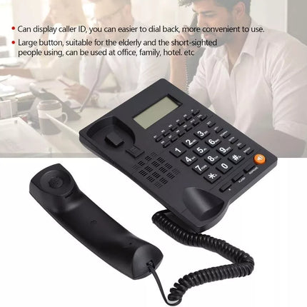 BDI Landline Corded Telephone Caller ID Desk Phone w/ Large Button Home/Office