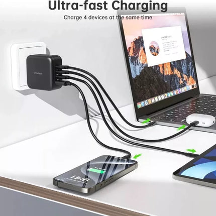 Choetech 70W GaN QC3.0 Fast 4 Port Travel Wall Power Adapter Charger US/EU/UK/AU