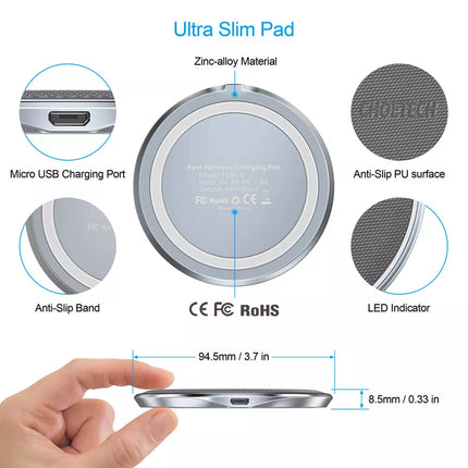 Choetech T539-S 10W Fast Wireless Charger Charging Pad Qi Certified