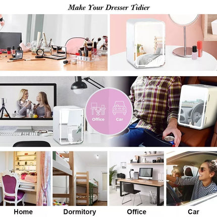 BDI B602 AC/DC Portable Beauty Cosmetics Cooler Skincare Fridge - Mirror & LED