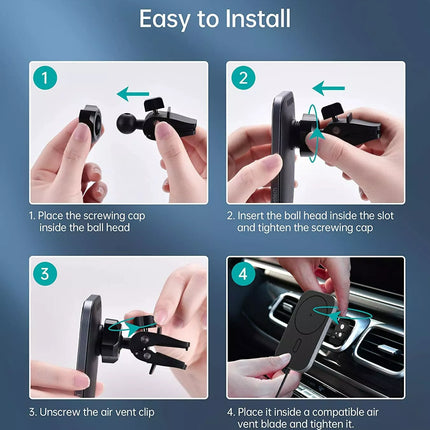 Choetech T200 MagSafe Wireless Car Holder + Dual USB C Charger For iPhone 16 15