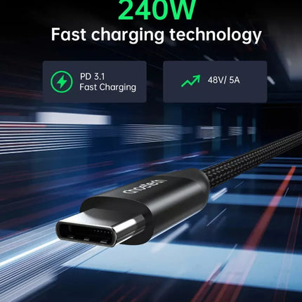 Choetech PD3.1 240W USB-C to USB-C Nylon Cable 5A Fast Charger Power MacBook S23