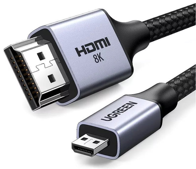 UGREEN 8K Micro HDMI to HDMI 2.1 Standard Cable 48Gbps, Support HDR eARC