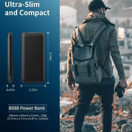 Choetech PD18W 10,000mAh Power Bank Built-in MFi Cable & USB-C Charging Cable
