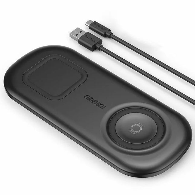 CHOETECH T570-S 2-in-1 Wireless Charger Pad - iPhone 14, 13, 12 or Samsung Watch