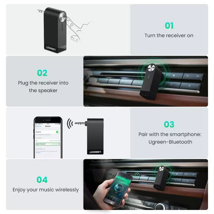 UGreen Bluetooth 4.1 Car Music Audio Receiver Adapter Mic & Battery aptX