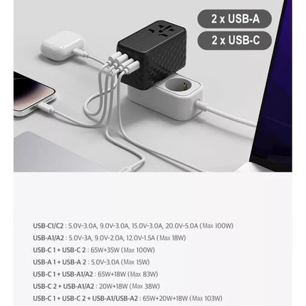 Choetech GaN Universal Travel Adapter Power Plug PD5008, PD5009, PD6028