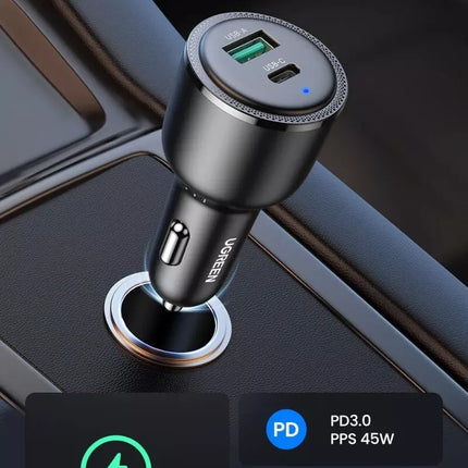 Ugreen 63W USB C Car Charger Adapter - PPS 45W Super Fast Charging 2.0 + 18W QC