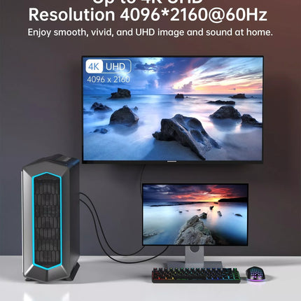 Choetech XDH01 Active DisplayPort to HDMI 2.0 Braided Cable 2M 4K@60Hz