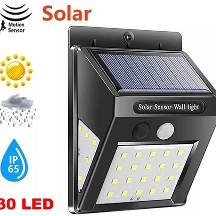 BDI 4-Pack 30 LED Solar PIR Motion Sensor Wall Light Outdoor Waterproof Garden