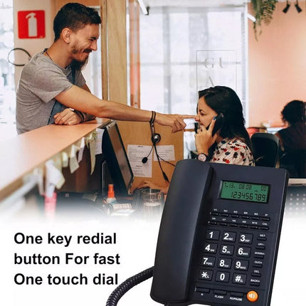 BDI Landline Corded Telephone Caller ID Desk Phone w/ Large Button Home/Office