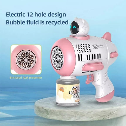 Mercita Space Bubble Guns Machine with LED & Rechargeable Battery for Kids