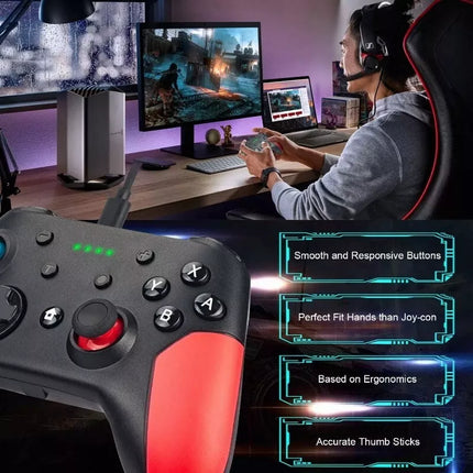 BDI Pro Wireless Controller Gamepad Dual Vibration For Nintendo Switch, PC