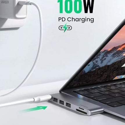 UGREEN 6-in-2 USB C Hub USB 3.0 TF/SD Thunderbolt 3.0 for MacBook Pro/Air M1