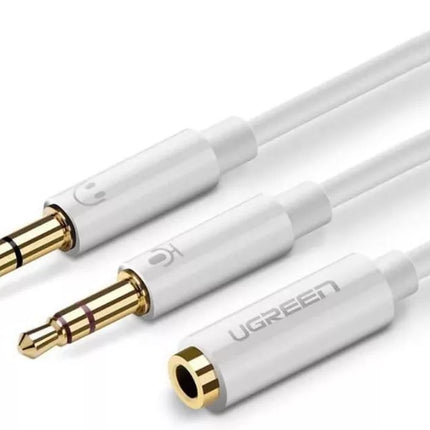UGREEN 2x Dual 3.5mm Male to 3.5mm Female Audio & Mic Headphone Y Splitter Cable