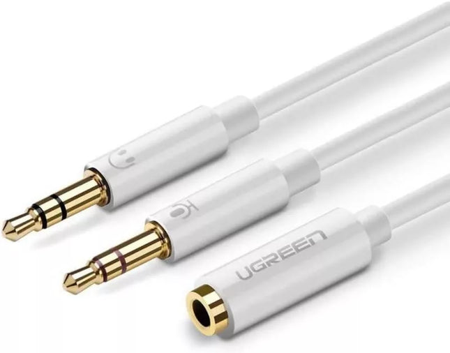 UGREEN 2x Dual 3.5mm Male to 3.5mm Female Audio & Mic Headphone Y Splitter Cable