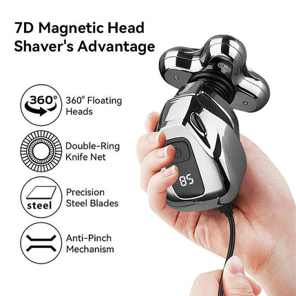 BDI 5-in-1 7D Floating Head Shaver for Bald Men with Nose Hair Sideburns Trimmer