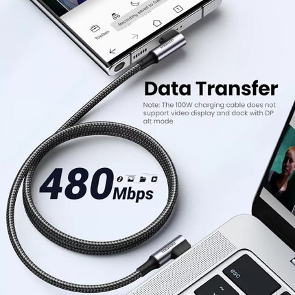 UGREEN USB C to USB C PD 100W Fast Charging Cable 90 Degree iPhone 16 Galaxy S23