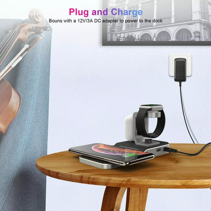 CHOETECH T316 4-in-1 MFi Wireless Charger Docking Station iPhone iPad Watch iPod