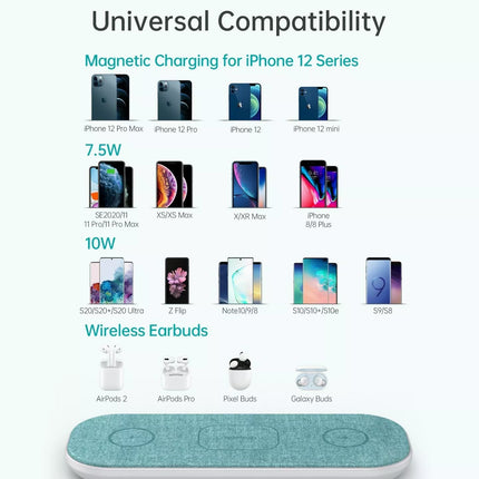 Choetech T569-S Magleap 3-in-1 Magnetic Wireless Charging Pad AC iPhone 16, 15