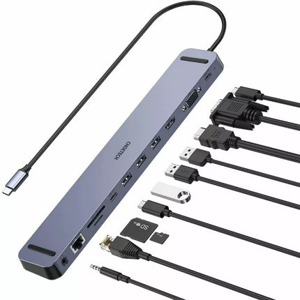 CHOETECH HUB-M20 USB-C 11-in-1 Multiport Docking Station HDMI VGA RJ45 3.5mm PD