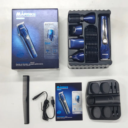 5-in-1 Multi Grooming Kit for Beard or Hair with Nose Trimmer Tool and Set Lock LCD Digital Clipper
