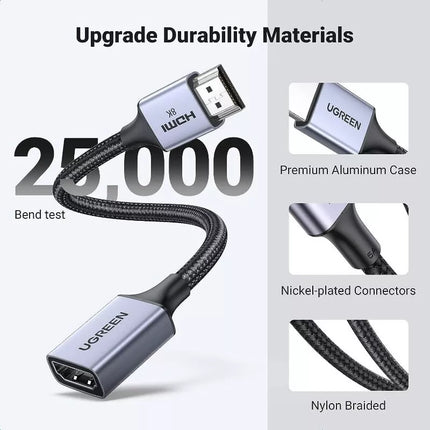 Ugreen 8K HDMI 2.1 Extender Male to Female Adapter Cable HDR G-SYNC Dolby HDCP