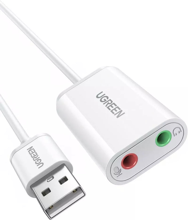 Ugreen USB 2.0 to External 3.5mm AUX Sound Card Adapter for Audio Microphone