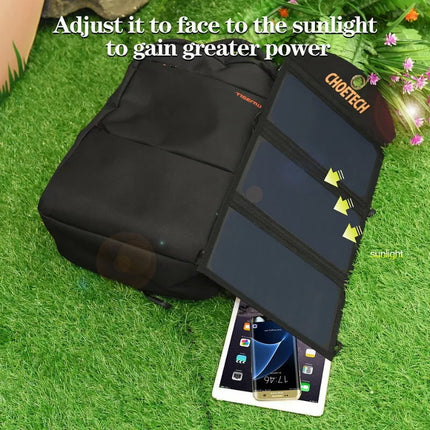 Choetech SC001 19W Solar Panel Portable Charger USB Charger For Camping Outdoors