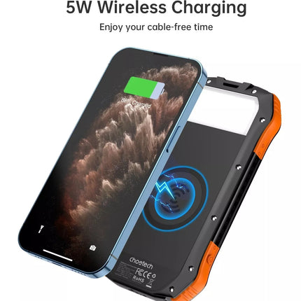 Choetech B659 10,000mAh Qi Wireless Solar Power Bank with LED Light, 2x USB