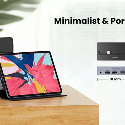 Ugreen 5-in-1 USB-C Multiport Adaptor Hub For iPad Pro -HDMI, USB, 3.5mm