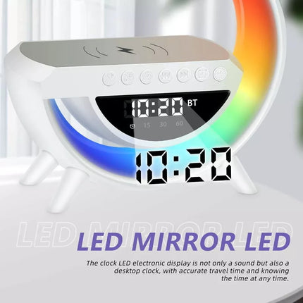 BDI Bedside Table Atmosphere Lamp w/ 15W Quick Wireless Charger & Speaker