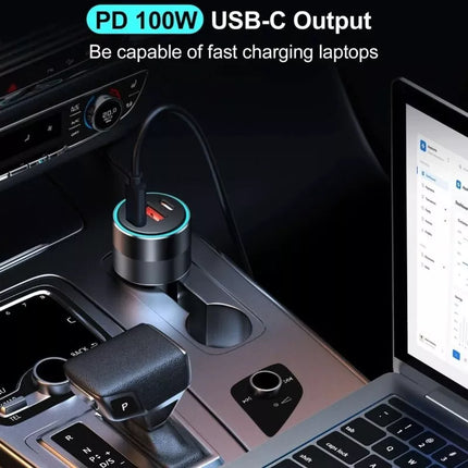 Choetech 130W Dual USB-C & USB Fast Car Charger iPhone 16 iPad MacBook Laptop