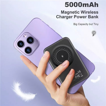 Choetech 5000mAh Magnetic Wireless Charge Power Bank for iPhone 16 or Qi Mobile