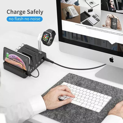 Choetech Q3008 6-Port USB Multi Device Charging Station Dock w/ 6 Charging Cable