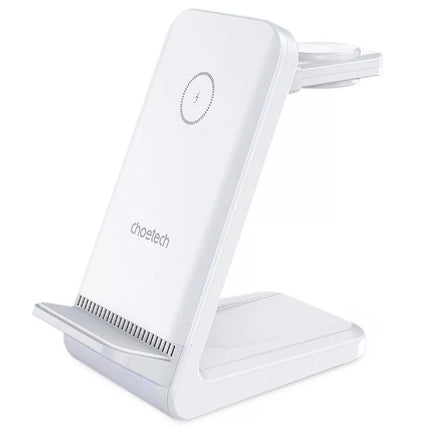CHOETECH T608 15W 3-in-1 Wireless Charger Stand for Apple iWatch & Samsung Watch