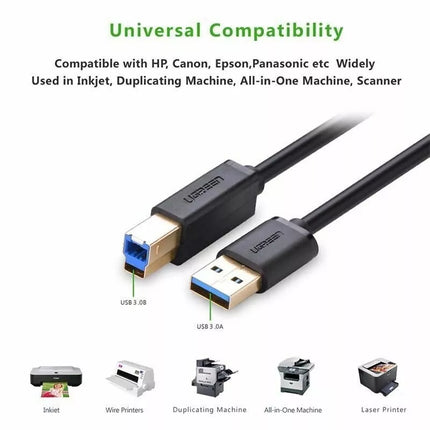 Ugreen USB 3.0 A Male to B Male Printer Cable - 2M