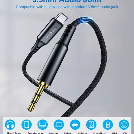 Choetech USB C Type-C To 3.5mm Male AUX Audio Cable Adapter Hi-Fi iPhone 16 S23